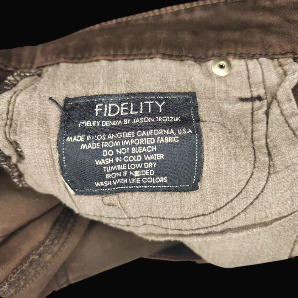 FIDELITY Brown Leatherteen Skinny Jeans- 27 - Picture 6 of 7